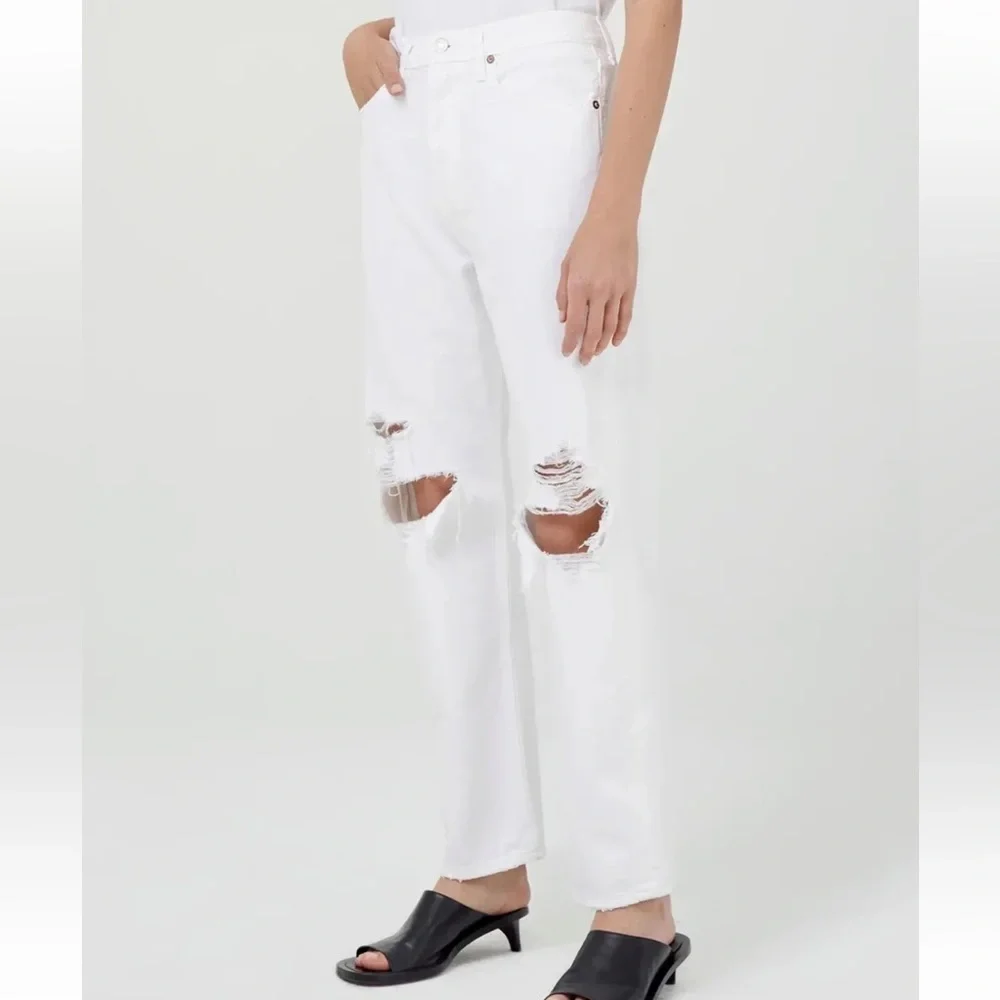 AGOLDE 90s Mid- high rise (13”) Loose Fit Jeans in WHITE VANISH spring vacation - Picture 5 of 15